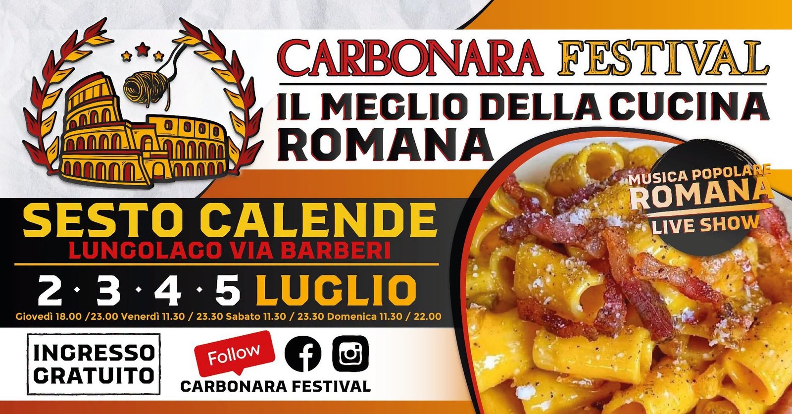 Locandina Carbonara Festival a Sesto Calende
